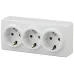 11-2209-01 ЭРА Розетка 3х2P+E Schuko со шторками, 16A-250В, IP20, ОУ, Эра Эксперт, белый (6/60/1200)