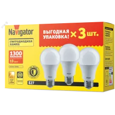 Лампа Navigator 95 318 NLL-A60-13-230-2.7K-E27-PACK3
