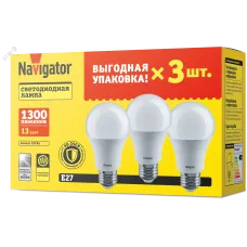 Лампа Navigator 95 319 NLL-A60-13-230-4K-E27-PACK3
