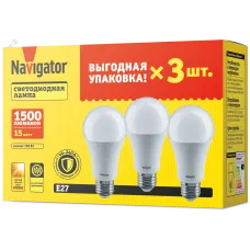Лампа Navigator 95 320 NLL-A60-15-230-2.7K-E27-PACK3