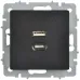 BRITE Розетка USB A+C 45Вт высокоскоростная зарядка РЮ11-2-БрЧ черный IEK