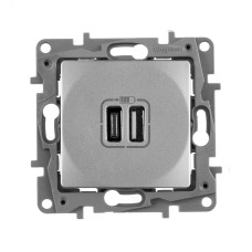 Розетка USB A+C 15Вт алюминий ETIKA