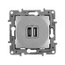 Розетка USB A+C 15Вт алюминий ETIKA