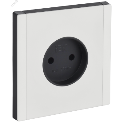 FORTE&PIANO Розетка 1-местная без заземления без защитных шторок винтовое крепление 10А FP218M металл белый IEK