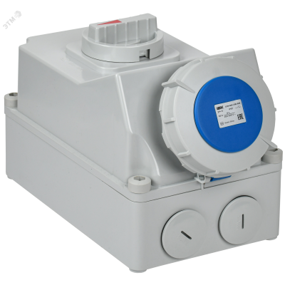 Розетка с механической блокировкой ССИ-833 63А-6ч/220В 2P+PE IP67 IEK