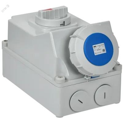 Розетка с механической блокировкой ССИ-833 63А 6ч 220В 2P+PE IP67 IEK