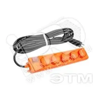 Удлинитель 5х10м У10-026 с выключателем и индикацией КГ 3х1.5 IP44