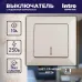 Выключатель Intro Solo 4-102-02 одноклавишный с подсветкой, 10А-250В, IP20, СУ, слоновая кость