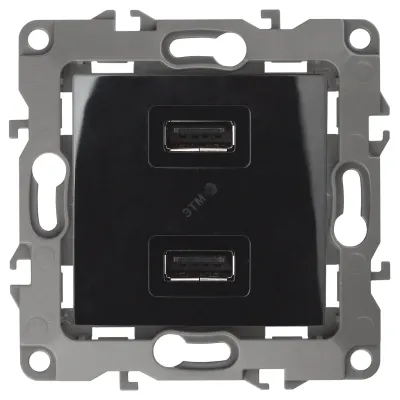 12-4110-06 ЭРА Устройство зарядное USB, 230В/5В-2100мА, IP20, Эра12, чёрный (6/60/1920)