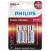 Батарейки Philips LR03P4B/51 ААА алкалиновые 1,5v 4 шт. LR03-4BL Power (4/48/144/27648)