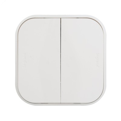 Выключатель 2-клавишный для открытой установки 10А белый QUTEO