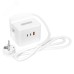 Удлинитель куб 2 гнезда 1USB + 2 Type C с быстрой зарядкой, подставкой под телефон и ночником 1, 3 метра 1 мм2