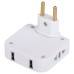 Разветвитель электрический ЭРА SPF-2-FL-USB поворотный на 2 розетки + 2USB 10А белый