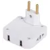 Разветвитель электрический ЭРА SPF-2-FL-USB поворотный на 2 розетки + 2USB 10А белый