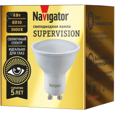 Лампа Navigator 95464 NLL-01-01 (PAR16-6W-3K-GU10-SV)