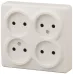 11-2210-02 ЭРА Розетка 4х2P, 16A-250В, IP20, ОУ, Эра Эксперт, сл.кость (12/120/1920)