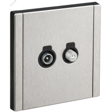 FORTE&PIANO Розетка двойная TV+SAT FP738M металл никель IEK