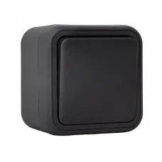 Выключатель, одноклавишный, проходной ОП, автоматические клеммы антрацит, Бронто EKF