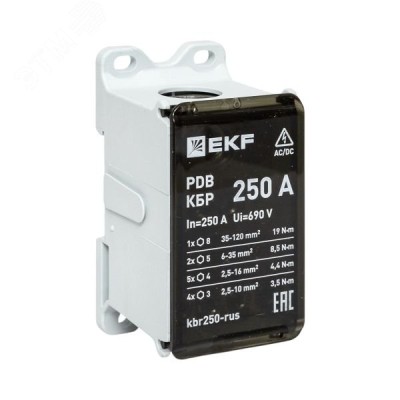 Клеммный блок распределительный КБР 250A EKF