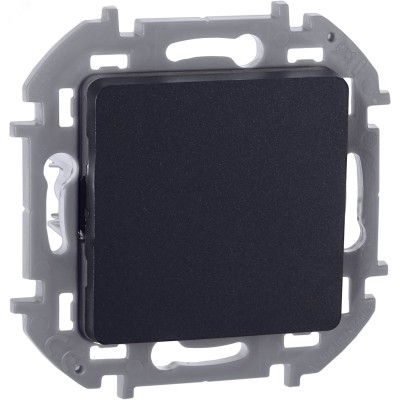 Выключатель 1-клавишный 10АХ безвинтовое крепление антрацит INSPIRIA