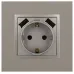 Розетка ЭРА Elegance 14-4109-16 2P+E 16A-250В, штор. с 2xUSB 5В-3А, титан