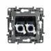 Розетка компьютерная двойная RJ45 категория 6 UTP слоновая кость ETIKA