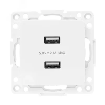 Стокгольм Механизм Розетки USB 2-местной 2,1А белый