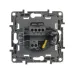 Выключатель 1-клавишный с подсветкой/индикацией 10А безвинтовое крепление антрацит ETIKA