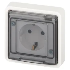 Розетка ЭРА Эксперт 11-2521-01 2P+E IP55, 16A-250В, СУ, белый