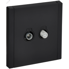 FORTE&PIANO Розетка двойная TV+SAT FP138M металл черный IEK