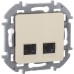 Розетка компьютерная двойная RJ45 категория 6 UTP слоновая кость INSPIRIA