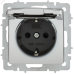 BRITE Розетка 1-местная с заземлением с защитными шторками и крышкой 16А IP44 РСбш10-3-44-БрГН металл хром/никель IEK