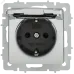 BRITE Розетка 1-местная с заземлением с защитными шторками и крышкой 16А IP44 РСбш10-3-44-БрГН металл хром/никель IEK