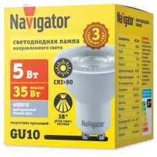 Лампа Navigator 99 979 NLL-PAR16-5-230-4K-GU10-38D