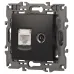 14-3110-05 ЭРА Розетка RJ45+TV, IP20, антрацит (10/100/3200)