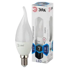 Лампочка светодиодная ЭРА STD LED BXS-7W-840-E14 E14 / Е14 7Вт свеча на ветру нейтральный белый свет