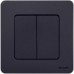Выключатель 2-клавишный 10АХ безвинтовое крепление антрацит INSPIRIA