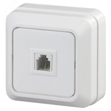 Розетка Intro Quadro 2-302-01 телефонная RJ11, IP20, ОУ, белый