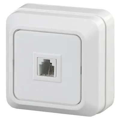 Розетка Intro Quadro 2-302-01 телефонная RJ11, IP20, ОУ, белый