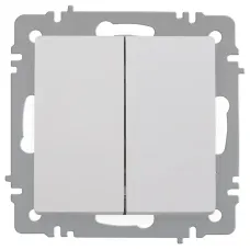Выключатель Intro Accent 6-104-01 двойной, 10А-250В, IP20, СУ, AL/CU, белый
