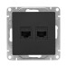 Эпика Механизм розетки RJ45 - 2шт (cat5) черный EKF