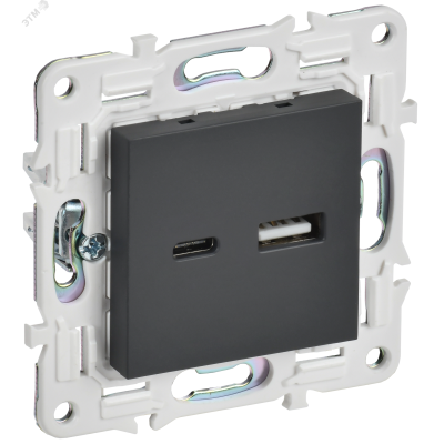 SKANDY Розетка USB A+C 18Вт SK-R13G графит IEK