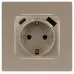 Розетка ЭРА Серия 12 12-4108-04 2P+E 16A-250В со шторками с USB type-A+C 5В-3А шампань
