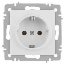 Розетка Intro Accent 6-202-01М 2P+E Schuko, 16А-250В, IP20, СУ, белый матовый