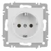 Розетка Intro Accent 6-202-01М 2P+E Schuko, 16А-250В, IP20, СУ, белый матовый