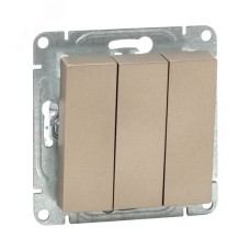 Механизм выключателя. трёхклавишный. шампань Эпика EKF