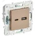 SKANDY Розетка USB A+C 3,1А SK-R14Sa песочный IEK