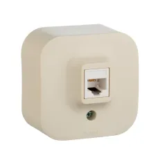 Розетка для открытой установки компьютерная RJ45 кат.5E UTP слоновая кость QUTEO