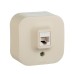 Розетка для открытой установки компьютерная RJ45 кат.5E UTP слоновая кость QUTEO