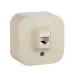 Розетка для открытой установки компьютерная RJ45 кат.5E UTP слоновая кость QUTEO Розетка для открытой установки компьютерная RJ45 кат.5E UTP слоновая кость QUTEO